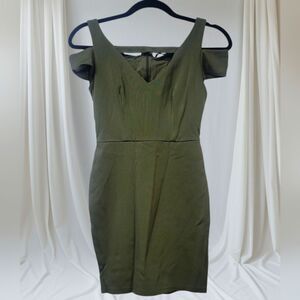 Bebe Bodycon Olive Green Dress, XSmall